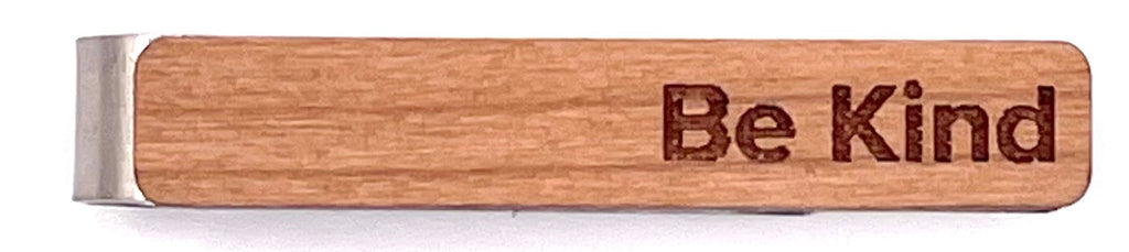 Be Kind Cherry Wood Tie Clip