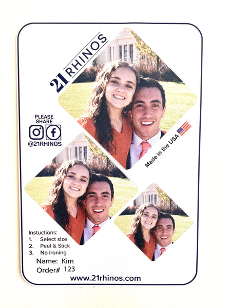 Custom Peel and Stick Photo Tie Patch (add to your own tie)