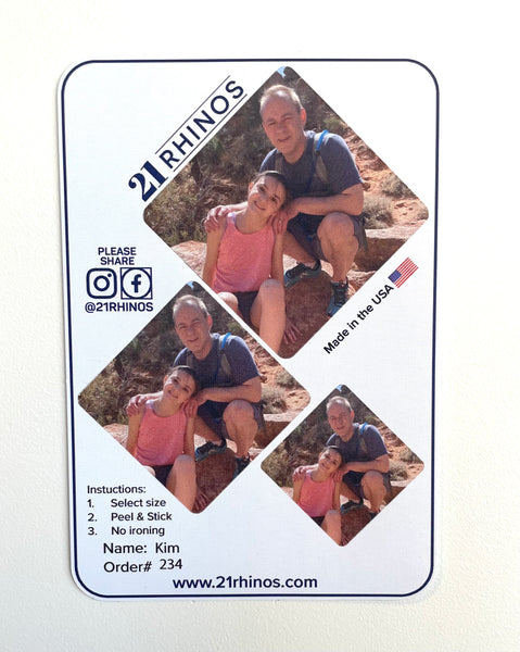 Custom Peel and Stick Photo Tie Patch (add to your own tie)