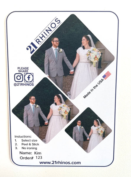 Custom Peel and Stick Photo Tie Patch (add to your own tie)