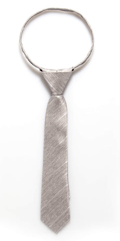 Grey Tweed Zipper Tie
