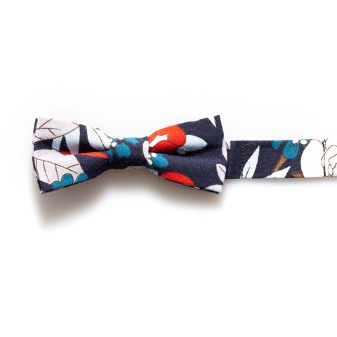 Navy/Red Floral Baby/Kids Bow Tie