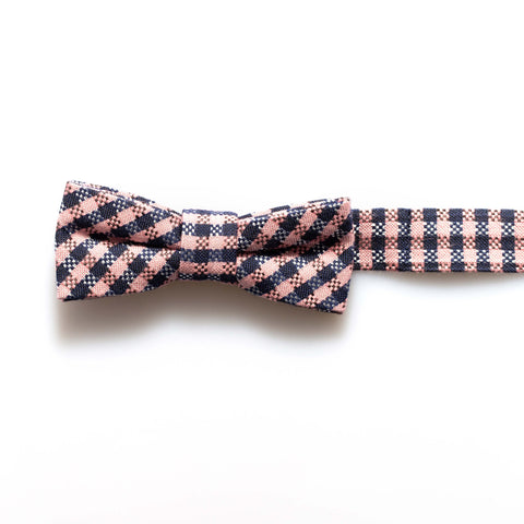 Navy/Pink Check Baby/Kids Bow Tie