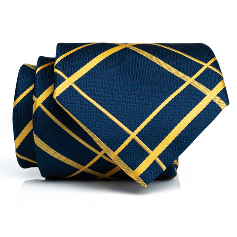 Navy Gold Plaid - Skinny