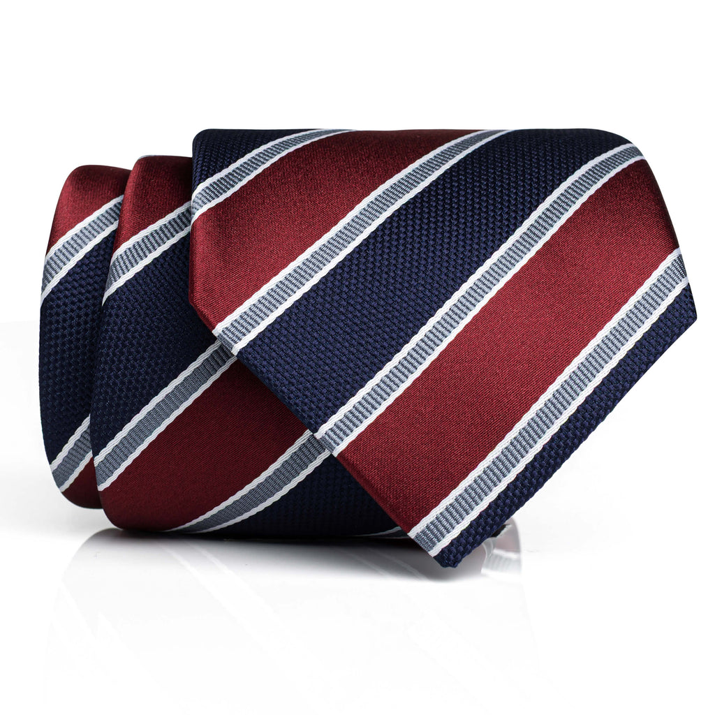Navy Burgundy Wide Stripe - Standard