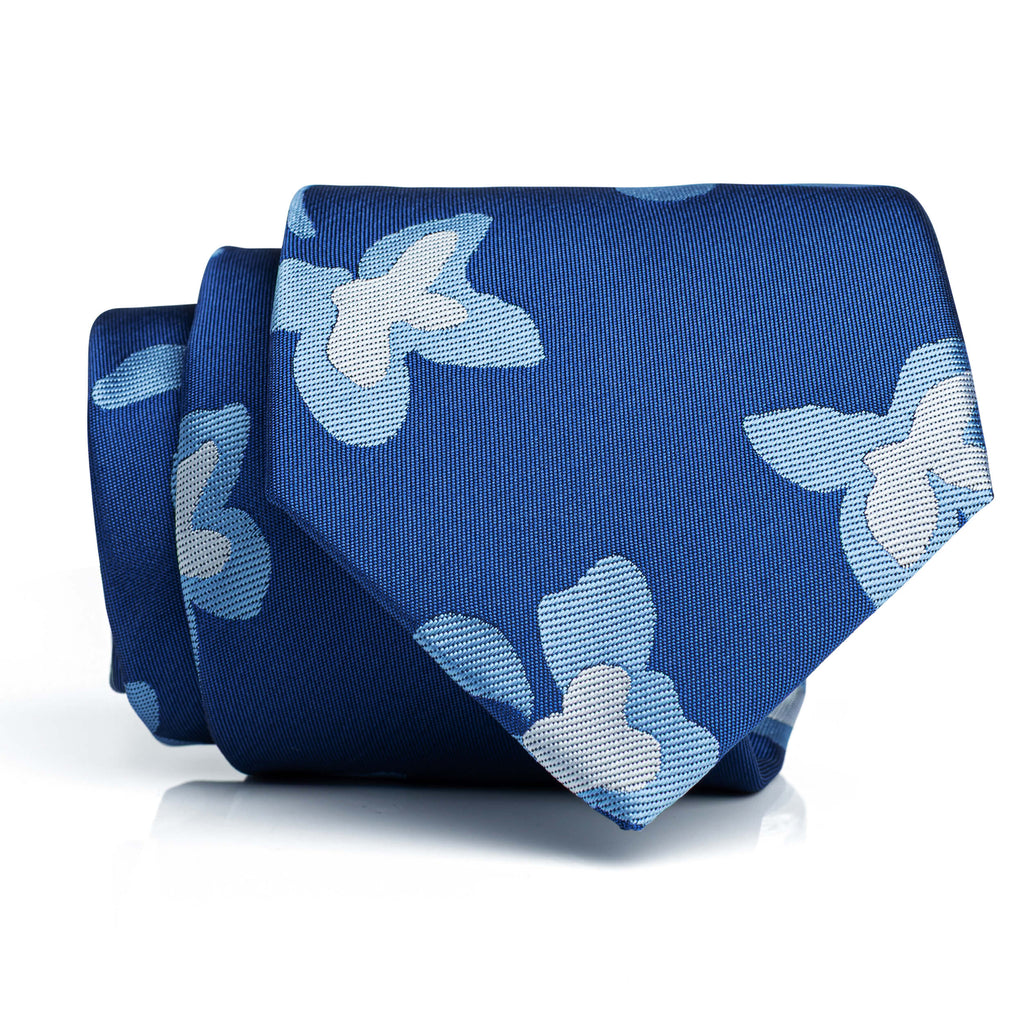 Blue Floral - Extra Long Tie