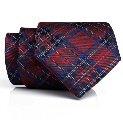 Burgundy Navy Plaid - Skinny