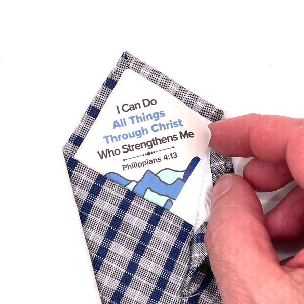 Scripture Peel and Stick Fabric Tie Patch (add to your own tie)