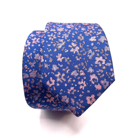 Blue Pink Floral Youth Skinny Tie