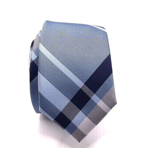 Blue Plaid Youth Skinny Tie