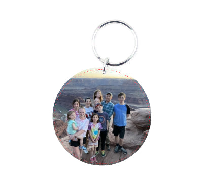 Personalized Leather Keychain - 2" Circle
