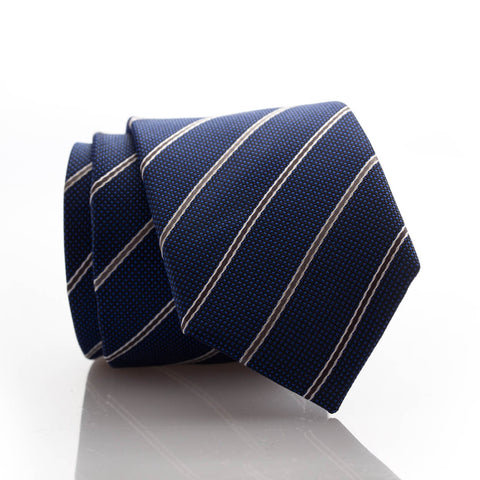 Royal Blue Stripe Youth Skinny Tie
