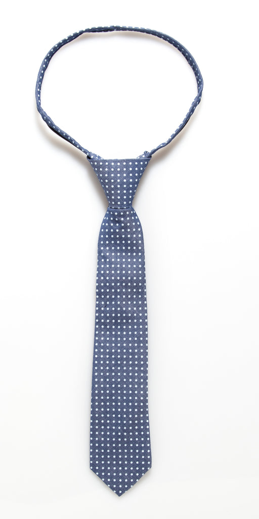Blue Denim Dot Zipper Tie