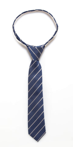 Royal Blue Stripe Zipper Tie